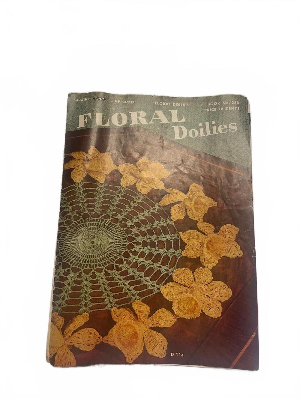 READ Vintage 1949 Clarks Floral Doilies Crochet Pattern Booklets - Set of 2